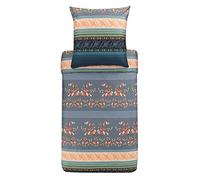 Bassetti Orosei G1 9323451 - Juego de Ropa de Cama (algodón, 2 Piezas, con Cremallera, 135 x 200 cm, 80 x 80 cm), Color Gris