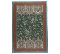 Bassetti Indian Roses 9333425 - Plaid (100% algodón, 135 x 190 cm), Color Verde