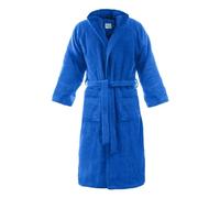 Bassetti Time - Albornoz con capucha, para hombre y mujer, en las tallas S - M - L - XL - XXL, de rizo de puro algodón de 360 g/m² S - 42 / 44 AZZURRO - 1365