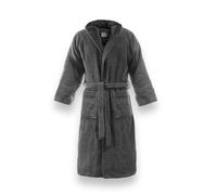 Bassetti Time - Albornoz de rizo con capucha para hombre y mujer, de 360 g/m², gris, XXL