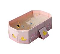 Bassin Bain Portable - 78x41cm Pliante Pour | Motif Canard Cartoon, Bébé Portable Et Anti-Basculement, Pliable Pour Voyage Et Petit Appartement, Matériau PVC Robuste, Rose