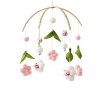 Bassinet Crib Mobile - Primme Qualiity Plush, Cute Smmooth Surrface Hangable Toys, Visual Cognitive Wood Stroller Decor, Bee Flower Designs Durrable Impactt - For Todler Babby Nursery Bedroom