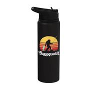 Bassquatch! Funny Bigfoot Fishing Outdoor Retro Stainless Steel Insulated Water Bottle