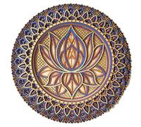 Bassulouda Mandala de de - Pared de Arte, de Mandala Colgante de Pared de Metal para Decoración de Habitaciones Arte de Pared Bohemio (A)