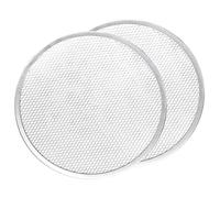 Bassulouda Pantalla de pizza, bandeja de pizza, bandeja de pizza para horno, bandeja de pizza, pantalla de aluminio antiadherente de 12 pulgadas (2 unidades)