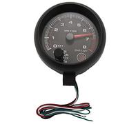 Bassulouda universal 3,75 pulgadas 12 V LED blanco retroiluminado medidor tacómetro con indicador de cambio de rojo para coche a gasolina automática, 0-8000 RPM