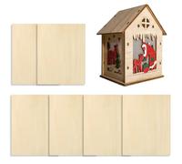 Basswood Sheets, 6-Piece Unfinished Wood Panels for Cutting, CNC Engraving, Crafting, Architectural Models, Mini House Building, Painting, Staining, and Hobby Projects