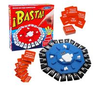 ¡BASTA! Juego de Mesa en Español, 2 Modos de Juego, Diseño Octogonal con 24 Letras, Juego de Palabras, Incluye 35 Cartas con 140 Categorías, Ideal para Niños y Adultos (Azul y Negro)