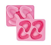 Bastante ODD Novelties Sonrisa Dientes Denture Forma 4 Ice Cube Tray Mold Goma Novelty Gag Regalo, Color Rosa