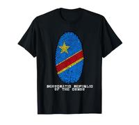 Bastante República Democrática del Congo Huella Digital Camiseta