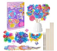 Bastelset Kinder ab 4-5-6 Jahre Basteln Mädchen 7 8 9 10 JahreMädchen Geschenk, Creative Set für Kinder, Kindergeburtstag Blumen Bastelkoffer, Blumen Bastelkoffer Blumenstrauß Blumenstrauß mit