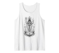 Bastet Cat Diosa Antiguo Egipcio Monocromo Arte Mítico Camiseta sin Mangas