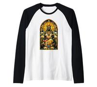 Bastet Cat Goddess Antiguo Egipto Vitral Egipto Camiseta Manga Raglan