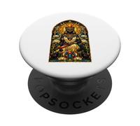 Bastet Cat Goddess Antiguo Egipto Vitral Egipto PopSockets PopGrip Adhesivo