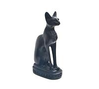 Bastet Diosa Gata del hogar, Maternidad y Placer en el Antiguo Egipto. Figura Hecha a Mano en Luxor. Altura 15-16 cm (Bastet Negra)
