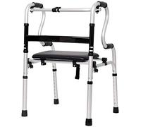 Bastidor compacto para caminar para personas mayores, ayuda a la movilidad para discapacitados, con asiento de aleación de aluminio, asiento de ducha, inodoro, estrella de luz