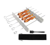 Bastidor de brochetas | Soporte de pincho de acero inoxidable - Suministros de cocina satisfactorios, herramientas portátiles de barbacoa al aire libre para la recogida de familias, camping, picnic