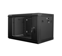 Lanberg armario mural wf01-6406-10b negro 19" 6u ip20 600x450x368mm hasta 60kg de carga accesorios montaje