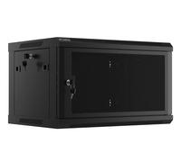 Lanberg Armario para Rack, 19", Montaje en Pared, 6u/600 x 450 con Puerta Perforada, Color Negro