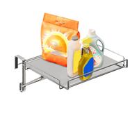 Bastidor de puerta plegable de acero inoxidable | Tabla de organizador de cocina ajustable | Estante compacto portátil para el hogar, encimera, despensa | Almacenamiento multifuncional Space Saver
