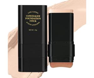 Bastidor - Fundación de crema hidratante 15G, maquillaje de cobertura media a constructor | Distribuidor y imprimación portátiles de doble extremo, acabado natural mezclable, control d