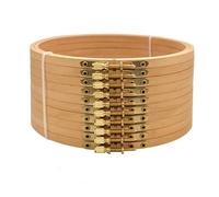 Bastidor para Bordar Juego de aros bordado madera haya redondos 4 a 12 pulgadas, anillos aro for punto cruz, herramienta costura for el hogar(Log color 6inches,10pcs)