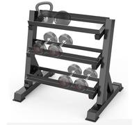 Bastidor para mancuernas 3 niveles soporte porta pesas pesas rack carga máx. 500 kg expositor de acero multifunción