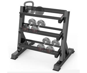 Bastidor para mancuernas 3 niveles soporte porta pesas pesas rack carga máx. 500 kg expositor de acero multifunción
