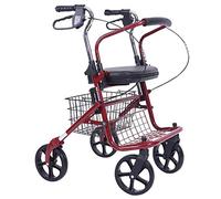 Bastidor plegable para caminar, ayuda para la movilidad, andador, andador, carrito de compras con asiento y freno de mano, para ancianos (rojo) (color: rojo) estrella de luz