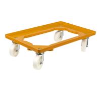 eurokraft basic Bastidor rodante de 600 x 400 mm, 4 ruedas de maniobra de polipropileno, amarillo