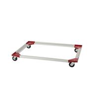 Bastidor rodante de aluminio, 1210 x 810 mm, ruedas de caucho macizo