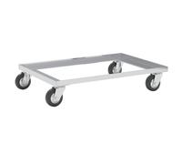 Bastidor rodante de aluminio, carga máx. 200 kg, con protección contra hilos, ruedas de polipropileno, negro.