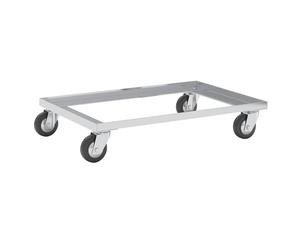 Bastidor rodante de aluminio, carga máx. 200 kg, con protección contra hilos, ruedas de polipropileno, negro.