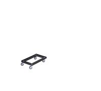 Bastidor rodante de plástico, 580 x 380 mm, carga máx. 150 kg, negro