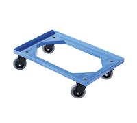 Bastidor rodante de plástico, para euroformato de 600 x 400 mm, ruedas de caucho macizo