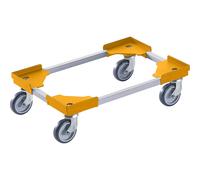 Bastidor rodante híbrido, para euroformato de 600 x 400 mm, amarillo