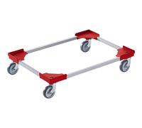 Bastidor rodante híbrido, para euroformato de 800 x 600 mm, rojo
