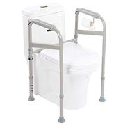 Bastidores de Seguridad para Inodoros, Altura Ajustable Soporte de Seguridad, Reposabrazos WC para Mayores, Pasamanos para Discapacitados, Ayuda para el Baño