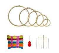 Bastidores para Bordar de Madera, (15, 22, 30, 35, 40cm), Marcos de Punto de Cruz, Marco de Bordado, Herramientas de Bordado, Manualidades, Costura a Mano, Con Accesorios (Kit 8)