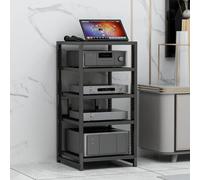 Bastidores para medios Av, bastidores de audio/vídeo estéreo de 3/4/5/6 niveles, gabinetes para reproductores de CD, soportes para consolas de videojuegos, adecuados para el hogar/ofic Black 5 layers