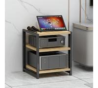 Bastidores para medios Av, bastidores de audio/vídeo estéreo de 3/4/5/6 niveles, gabinetes para reproductores de CD, soportes para consolas de videojuegos, adecuados para el hogar/ofi Walnut 3 layers