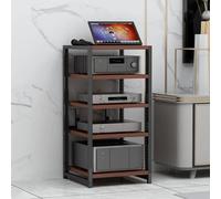 Bastidores para medios Av, bastidores de audio/vídeo estéreo de 3/4/5/6 niveles, gabinetes para reproductores de CD, soportes para consolas de videojuegos, adecuados para el hogar/ofici Teak 5 layers