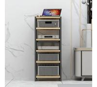 Bastidores para medios Av, bastidores de audio/vídeo estéreo de 3/4/5/6 niveles, gabinetes para reproductores de CD, soportes para consolas de videojuegos, adecuados para el hogar/ofi Walnut 6 layers
