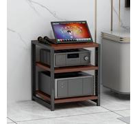Bastidores para medios Av, bastidores de audio/vídeo estéreo de 3/4/5/6 niveles, gabinetes para reproductores de CD, soportes para consolas de videojuegos, adecuados para el hogar/ofici Teak 3 layers