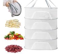 Bastidores Red de Secado, Red de Secado, Red Seca de Hierbas de 4 Capas, Secador de Hierbas Colgando, con Cremallera, Red de Malla Seca para Plantas, Red de Secado de Alimentos, Flores, Red Seca