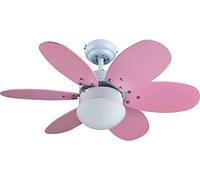 Bastilipo Aguadulce RC-Ventilador de Techo con Mando a distancia-60W y 75cm diametro- Luz LED incorporada, Rosa/Azul, 75 cm (2833)