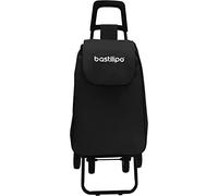 Bastilipo - Carro de la Compra de 4 Ruedas con Capacidad de 37 litros, Color Negro, Alex Negro Azabache