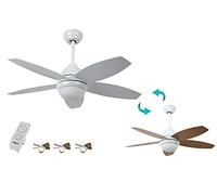 Bastilipo - Bali Blanco LED - Ventilador de techo LED con mando a distancia y palas reversibles.
