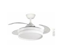 Bastilipo - Ventilador techo retráctil 40cm, motor DC 30W, mando a distancia, Luz LED 3 tonos 28W, FALESIA COMPACT
