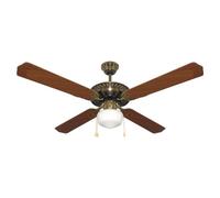 Bastilipo - Cartagena Ventilador De Techo Con Luz E27, 60 W, Cuero, 132 X 47 Cm